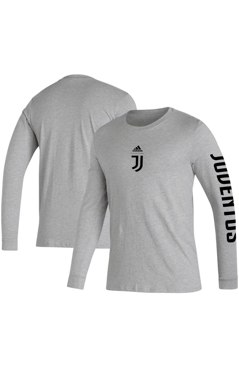 adidas Men's adidas Heather Gray Juventus Team Crest Long Sleeve T-Shirt, Main, color, Heather Gray