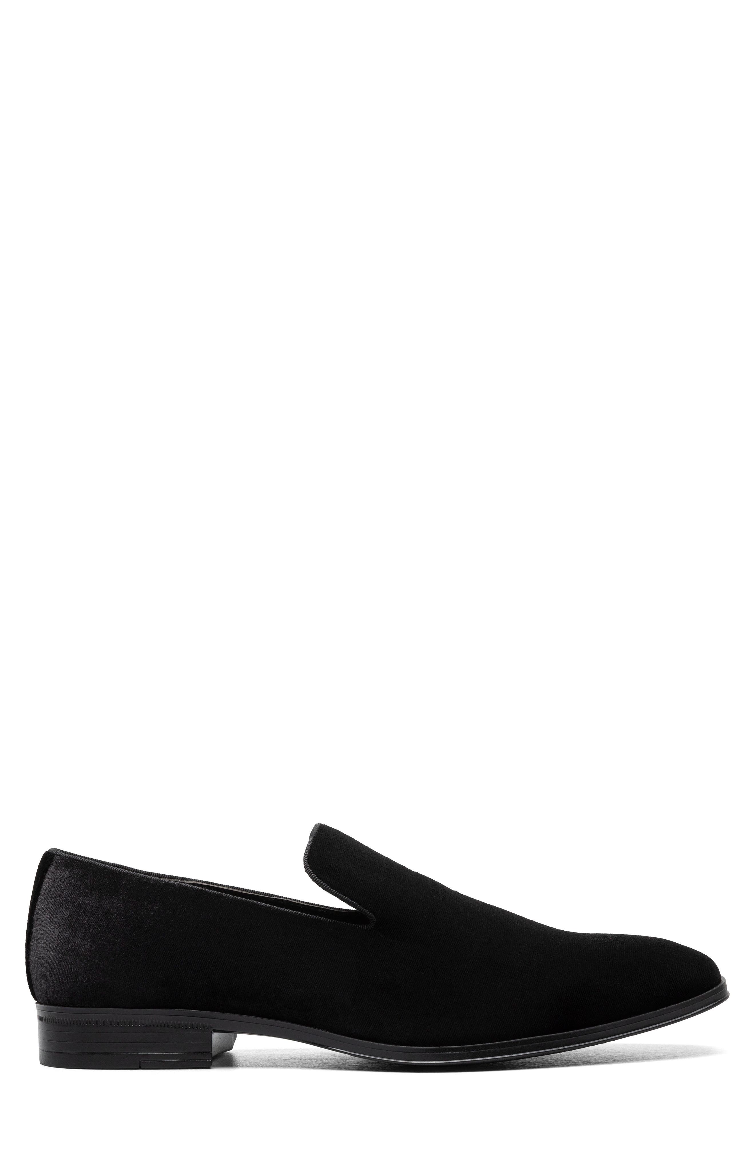 Stacy Adams Savian Velour Loafer, Alternate, color, Black