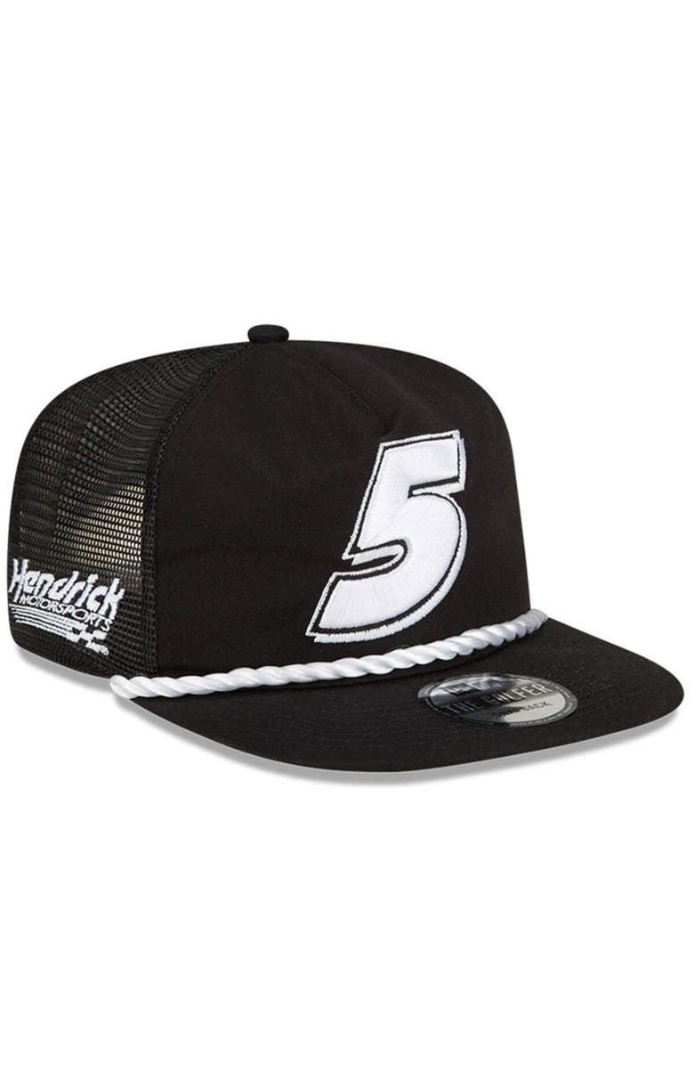 New Era Men's New Era Black Kyle Larson Golfer Snapback Adjustable Hat, Alternate, color,