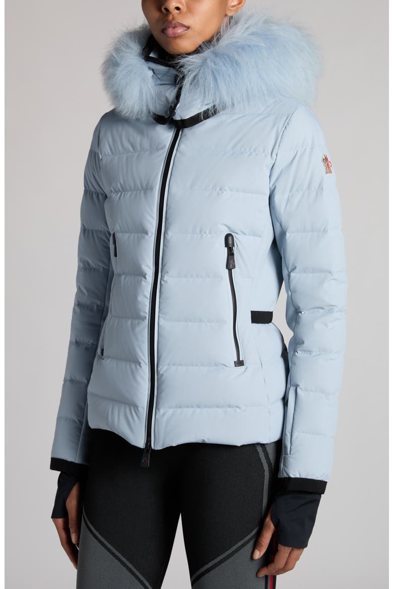 Lamoura Fitted Down Ski Jacket with Removable Shearling Trim, Alternate, color, ASTRO