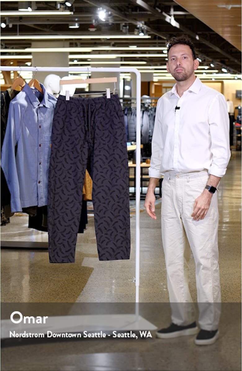 Branch Print Cotton Twill Chef Pants, sales video thumbnail