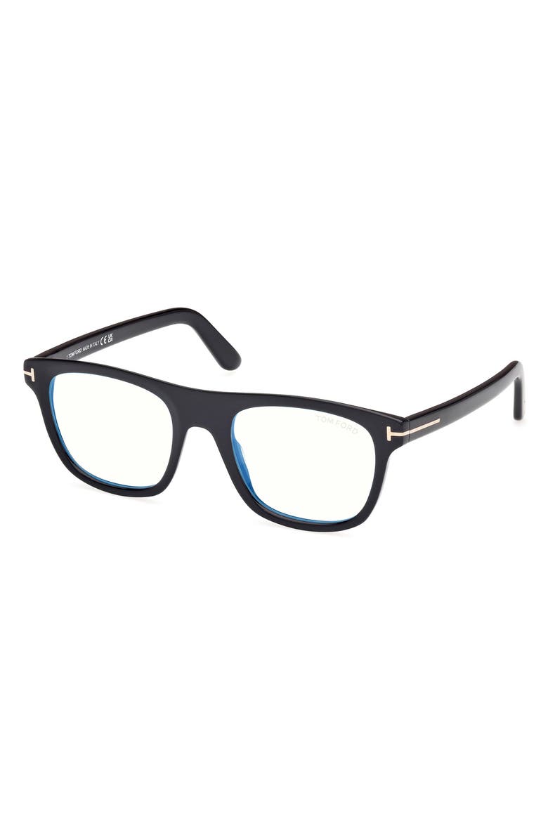TOM FORD 52mm Square Blue Light Blocking Glasses, Alternate, color, 