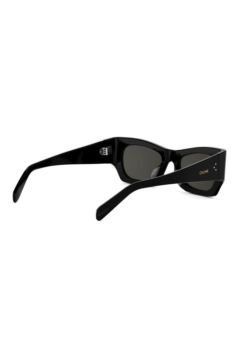 3 Dots 52mm Cat Eye Sunglasses, Alternate, color, SHINY BLACK / SMOKE