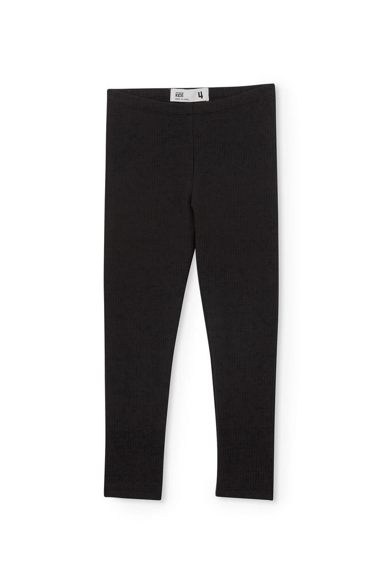 Cotton On Kids Kid's Fleece Legging, Alternate, color, Black Rib