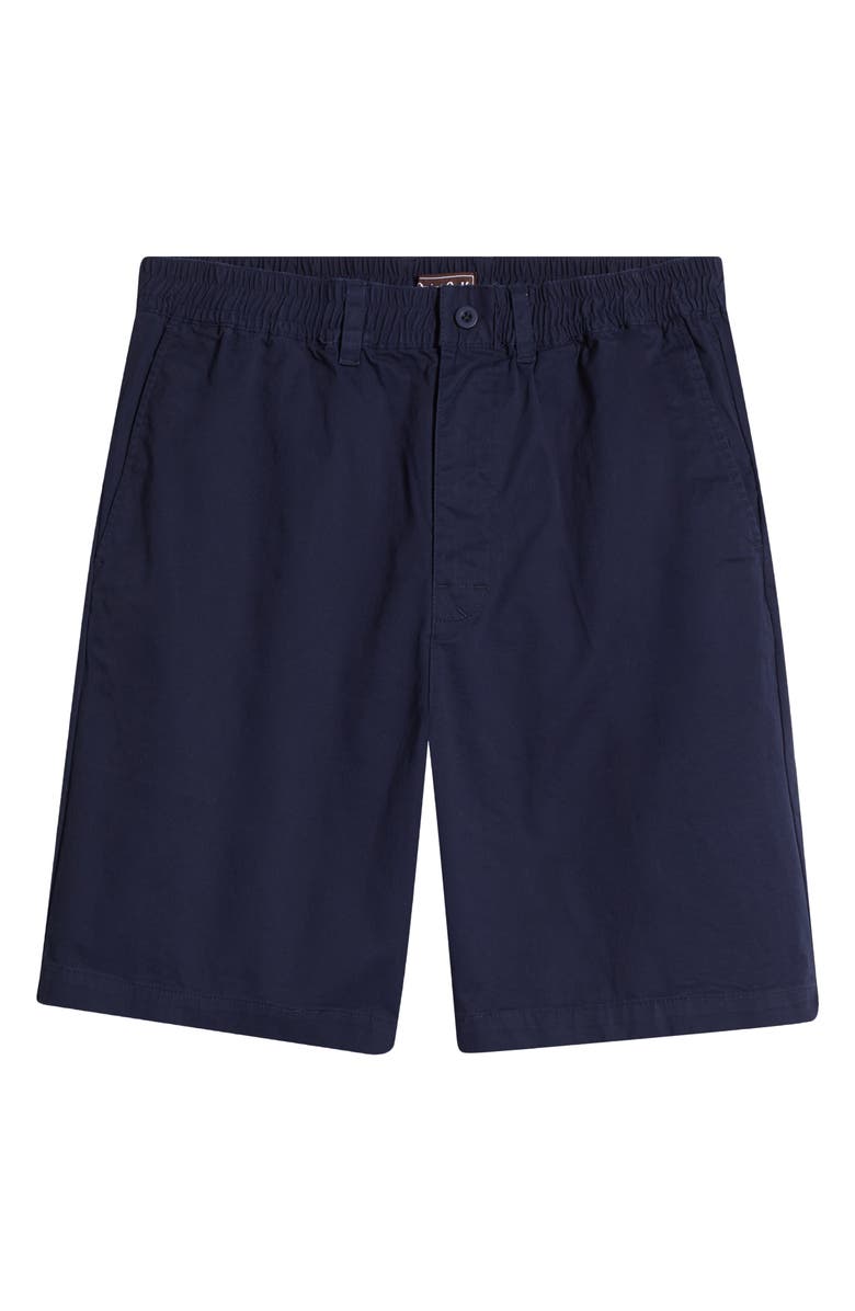 Quiet Golf Monogram Stretch Cotton Twill Shorts, Alternate, color, Navy