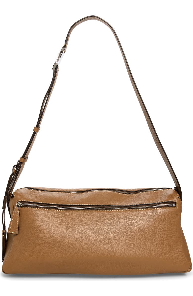 Max Mara Skipper Leather Shoulder Bag, Alternate, color, Brown