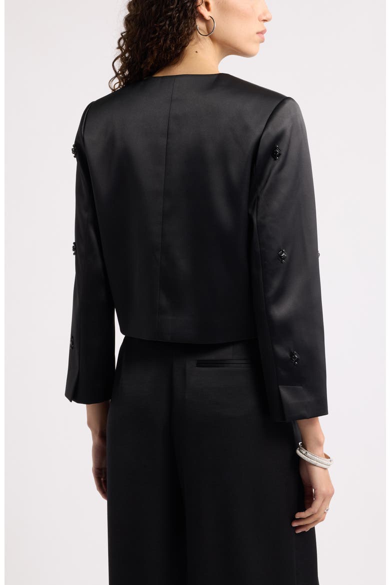 Embellished Cropped Jacket, Alternate, color, BLACK