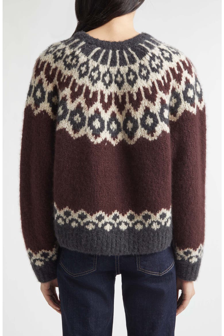 Isaline Fair Isle Cashmere Sweater, Alternate, color, BURGUNDY FAIRISLE
