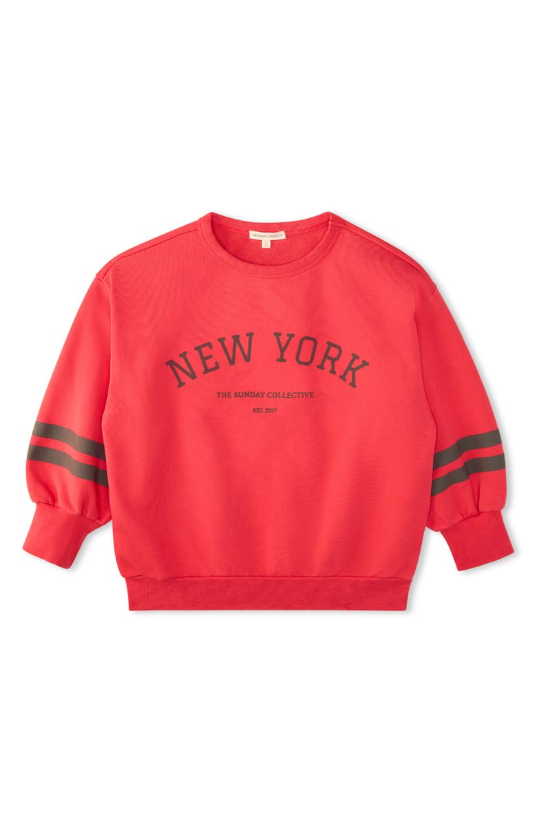 The Sunday Collective Kids' New York Organic Cotton Graphic Sweatshirt, Main, color, 