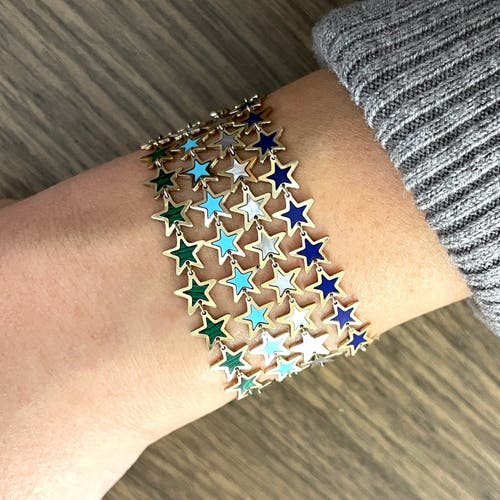 The Lovery Fine Jewelry Lapis Star Bracelet In Blue