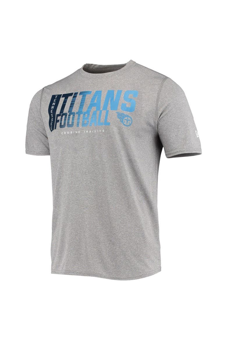Men's New Era Heathered Gray Tennessee Titans Combine Authentic Game On T-Shirt, Alternate, color, Heather Gray