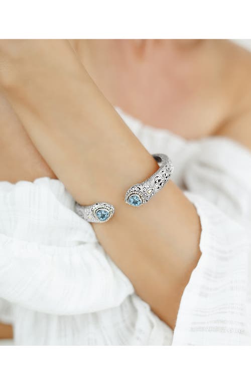 Devata Stone & Sterling Silver Bali Lovina Cuff Bracelet In Silver