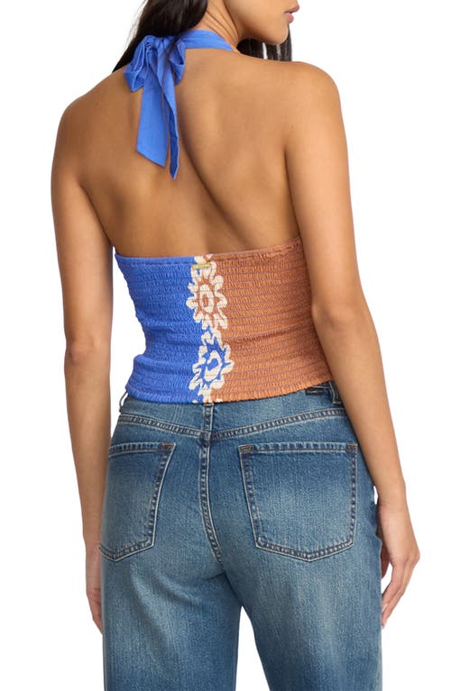 Billabong Trippin Dippin Halter Crop Top In Blue