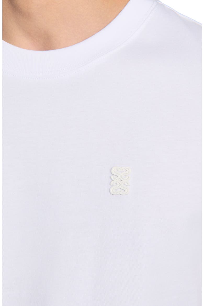 Cotton logo T-shirt, Alternate, color, White