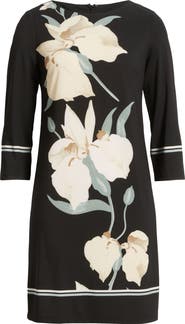 Anne Klein Floral Jersey Shift Dress