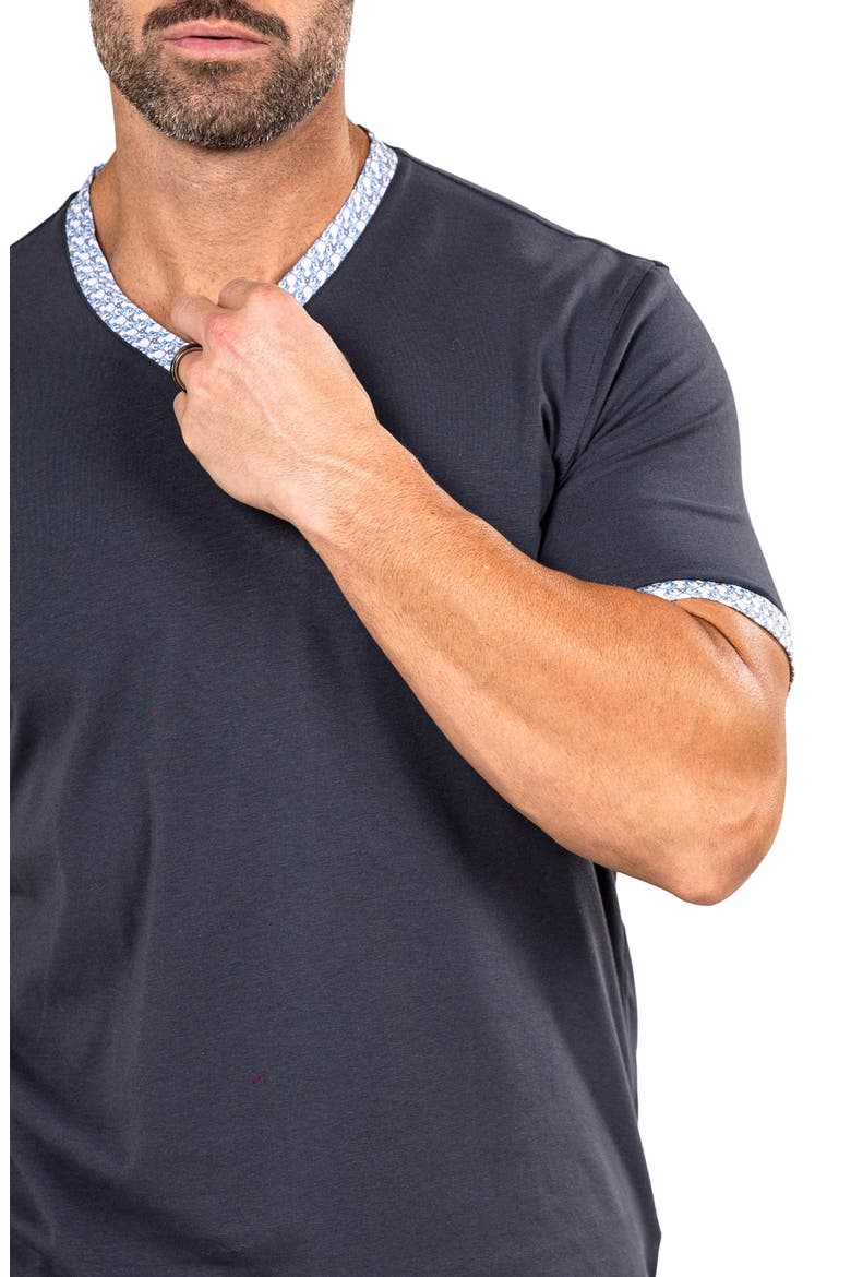 Edison Marthyr0008 Grey Cotton V-Neck T-Shirt, Alternate, color, GREY