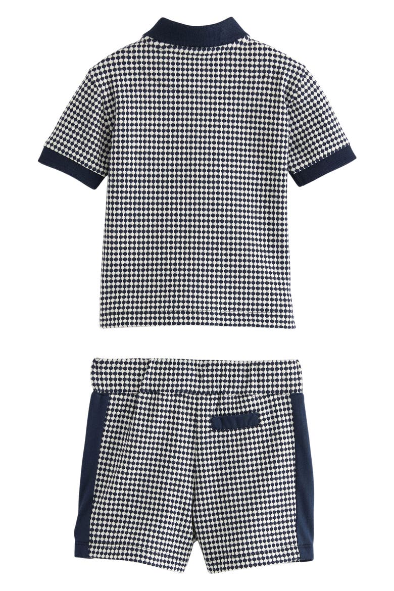 Kids' Geo Jacquard Cotton Polo & Shorts Set, Alternate, color, BLUE