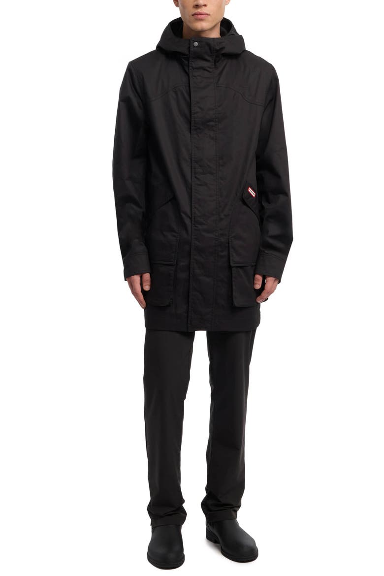 Downing Hooded Rain Jacket, Alternate, color, BLACK