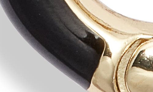 Nordstrom Enamel Hoop Earrings In Black- Gold