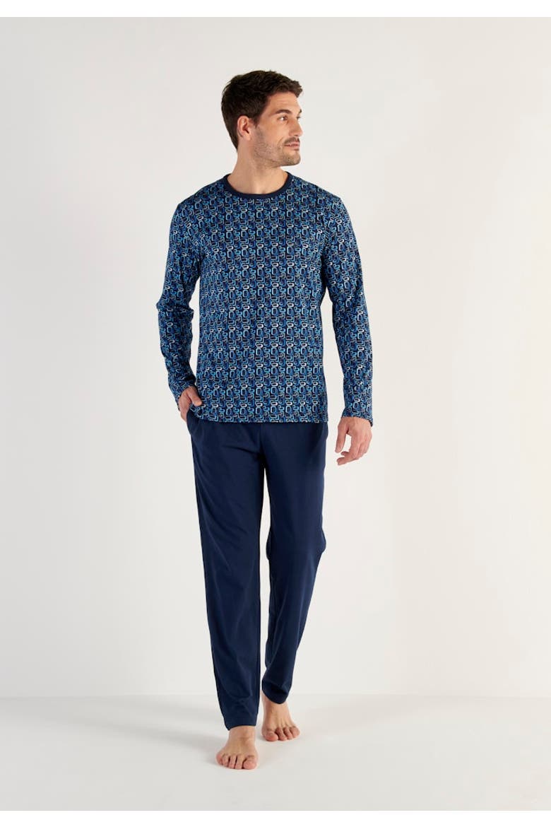 Elvis Long Sleepwear, Alternate, color, Blue Print