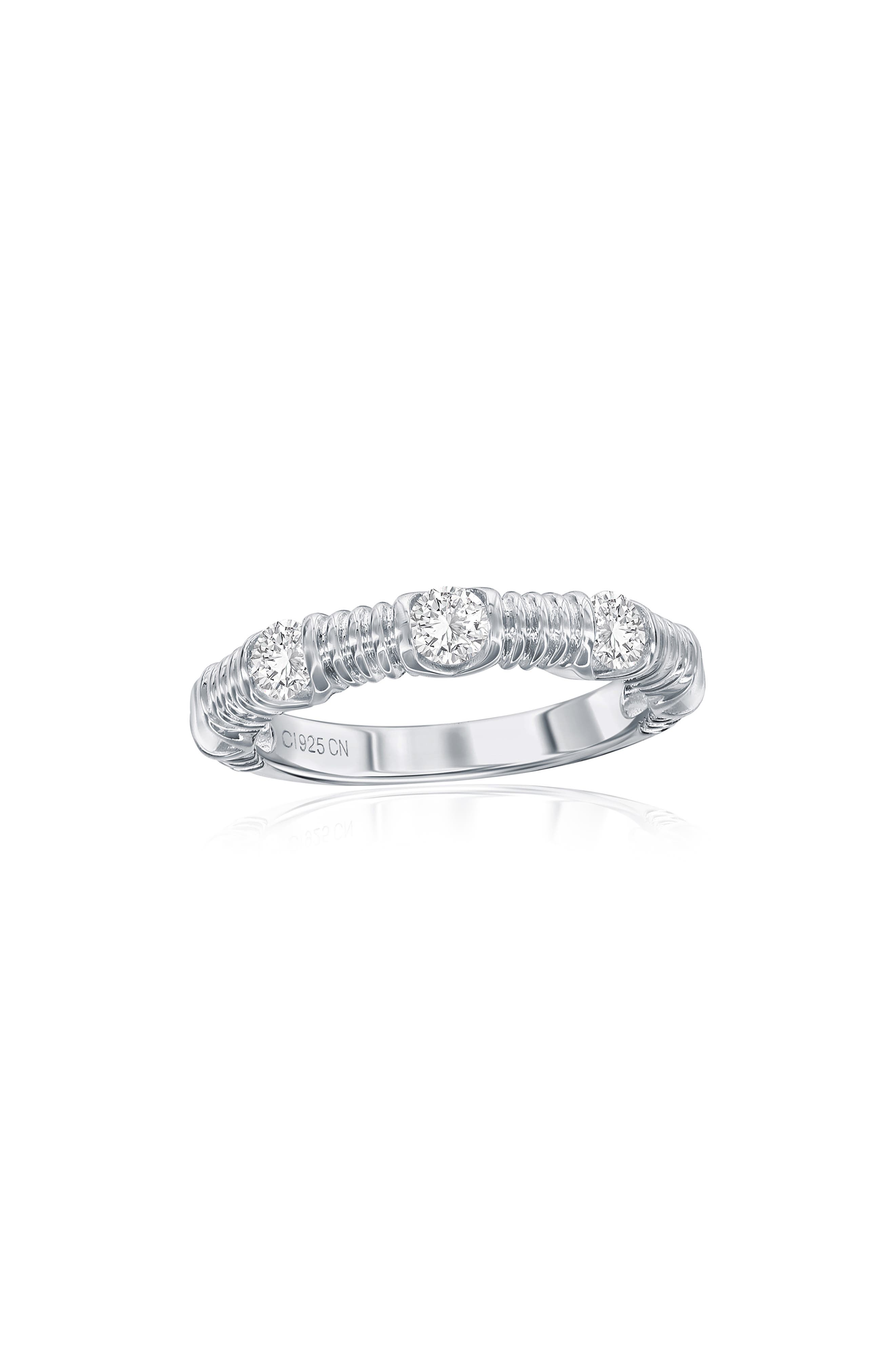 Cubic Zirconia Wire Design Ring