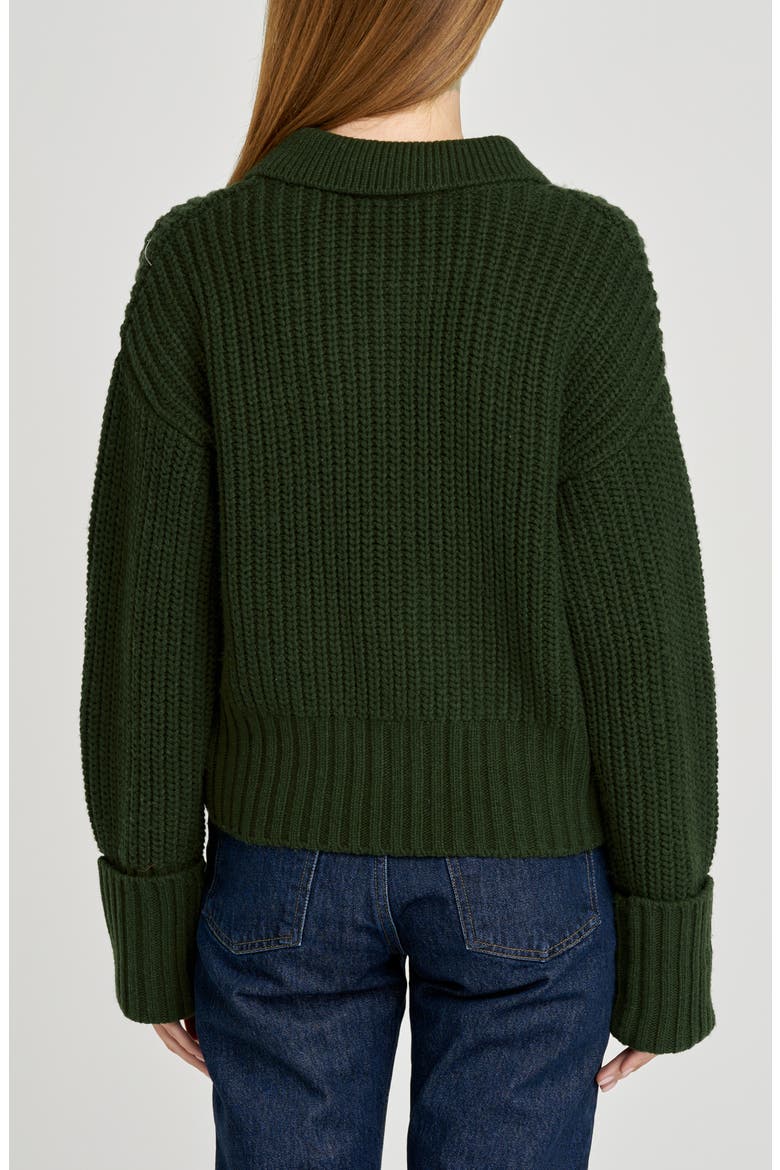 Bea Collared Cardigan, Alternate, color, DEEP-OLIVE