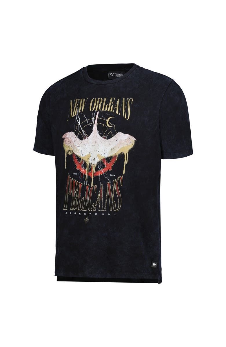 THE WILD COLLECTIVE Unisex The Wild Collective Black New Orleans Pelicans Tour Band T-Shirt, Alternate, color, Black