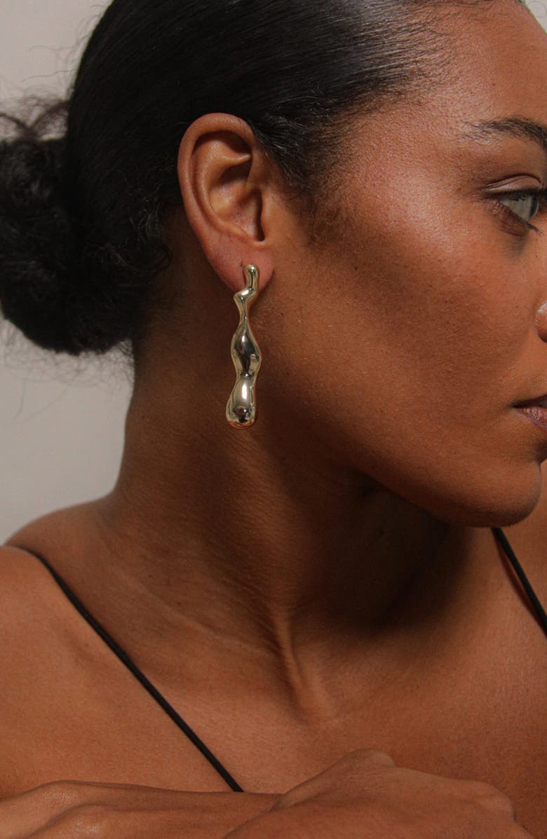YOJ Charlotte x YOJ Magma Drop Earrings in Gold, Alternate, color, Gold