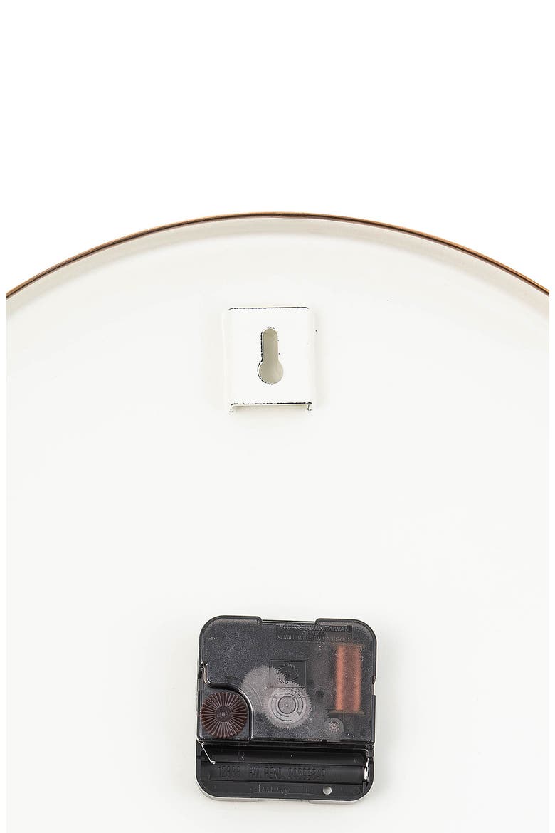 Courtly Check Enameled Steel Wall Clock, Alternate, color, BLACK/ WHITE