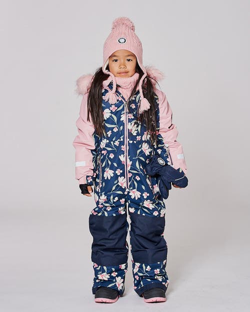 Deux Par Deux One-piece Play Snowsuit Flower In Pink