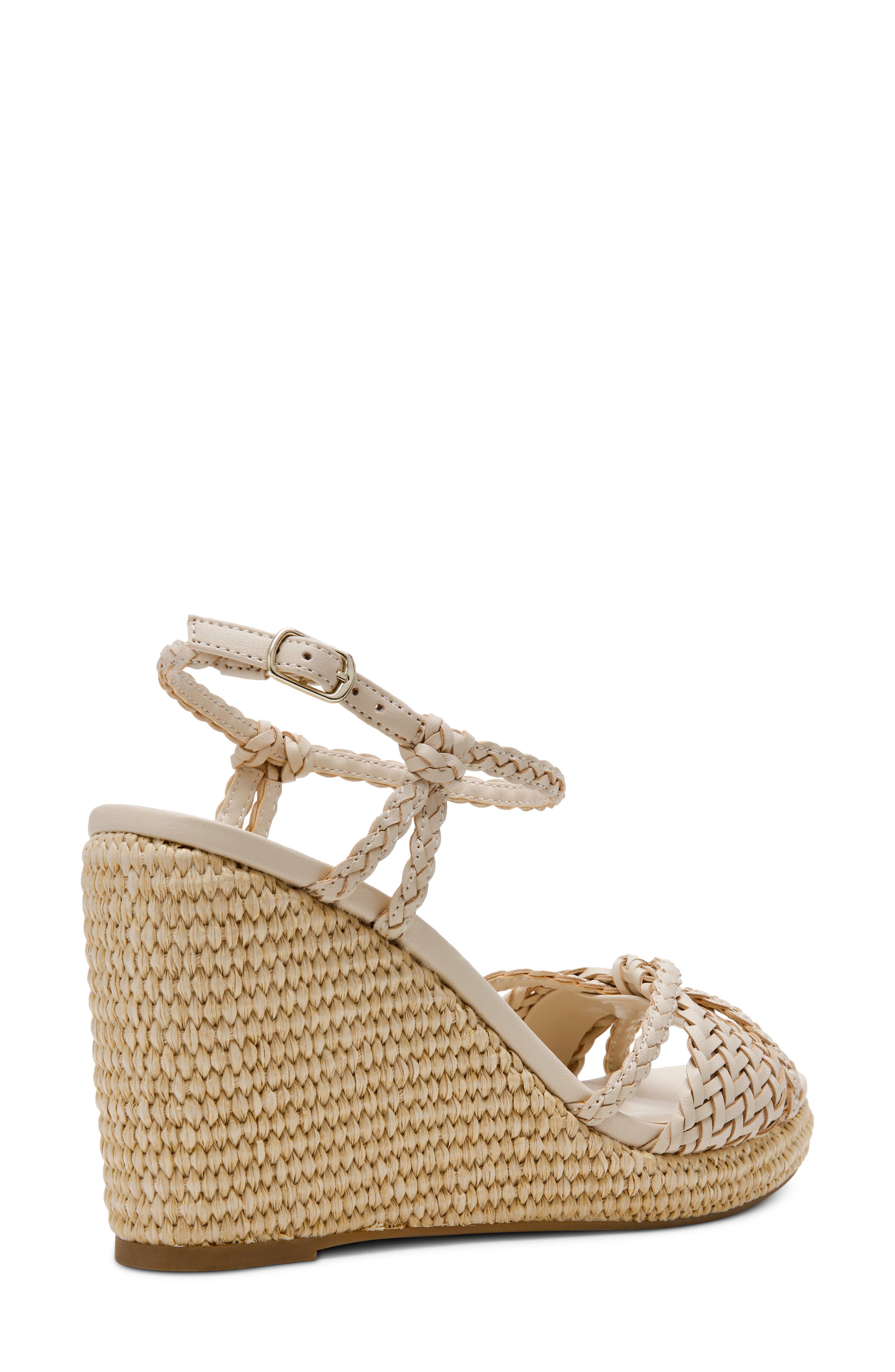 Anne Klein Vow Braided Wedge Sandal, Alternate, color, Bone Woven