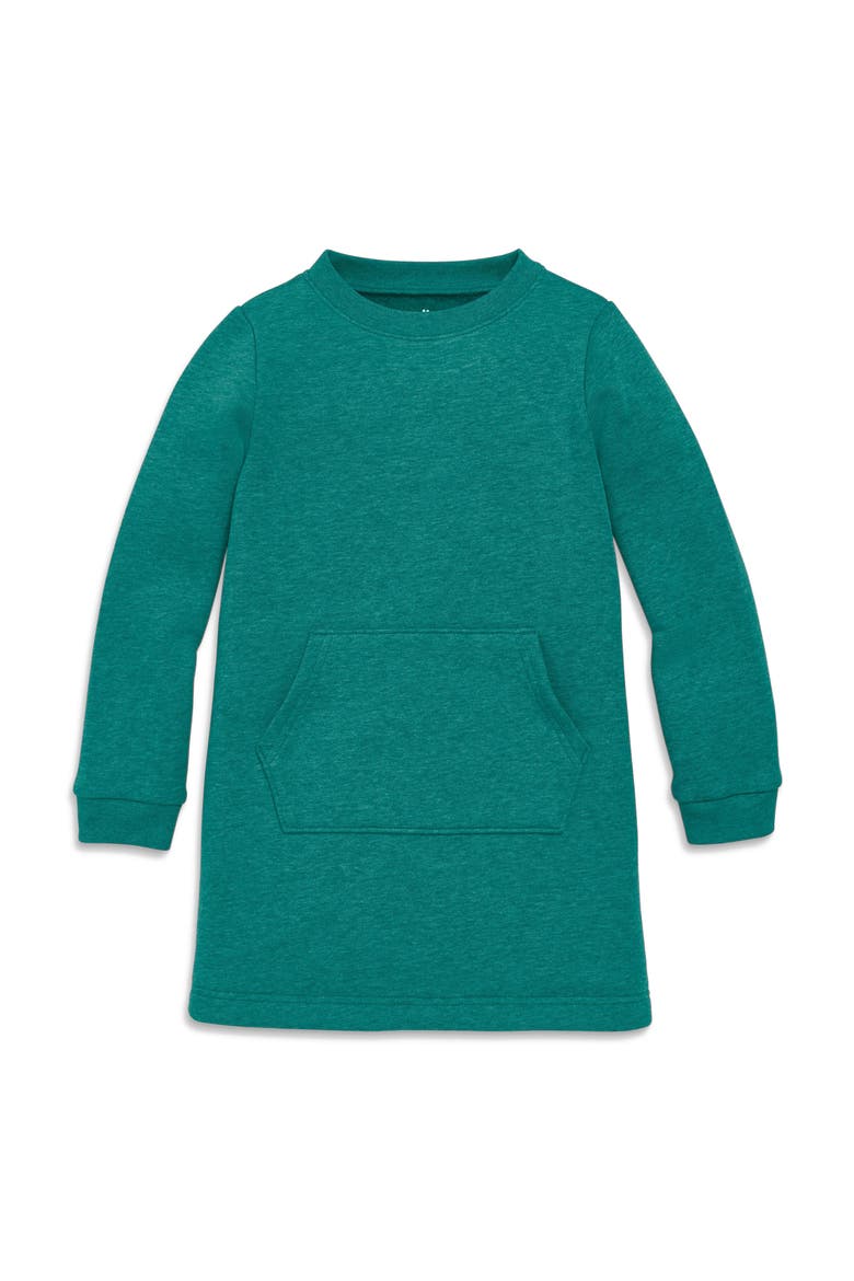 Kids Cozy Fleece Sweatshirt Dress, Main, color, Heather Spruce