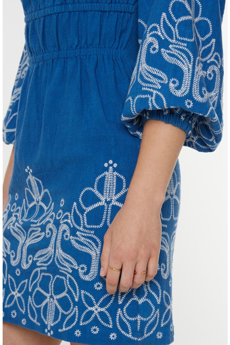 Under the Palms Embroidered Minidress, Alternate, color, STAR SAPPHIRE EMBROIDERED
