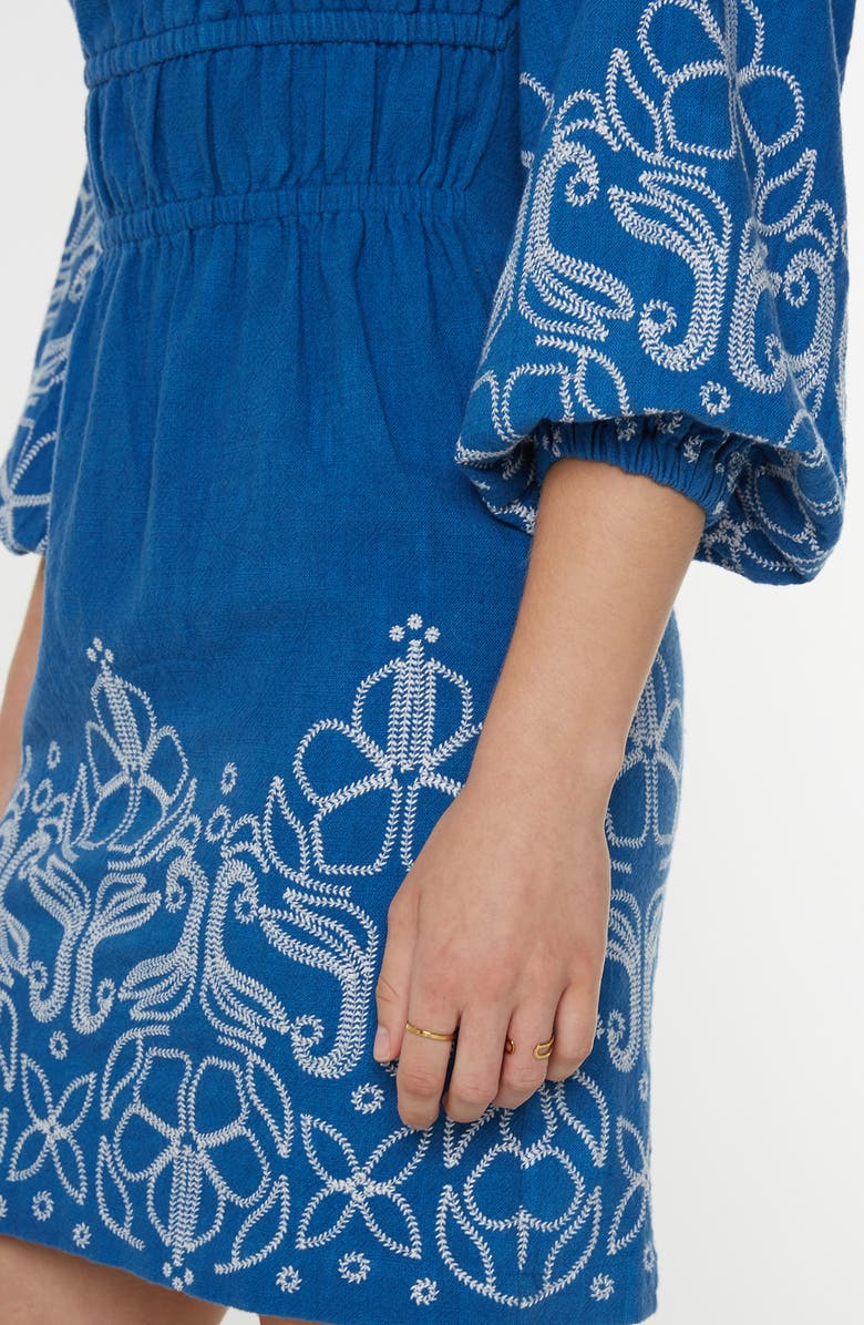 Roxy Under the Palms Embroidered Minidress, Alternate, color, Star Sapphire Embroidered