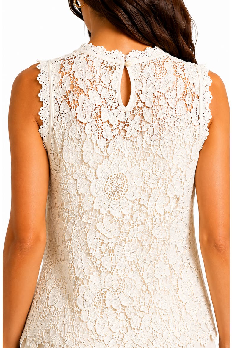 Lace Sleeveless Tank, Alternate, color, CANNOLI CREAM