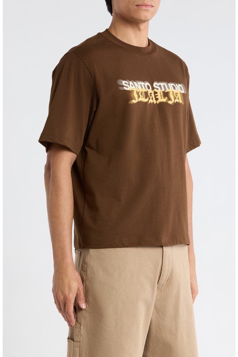 Italia Drappo Boxy Fit Cotton Graphic T-Shirt, Alternate, color, BROWN