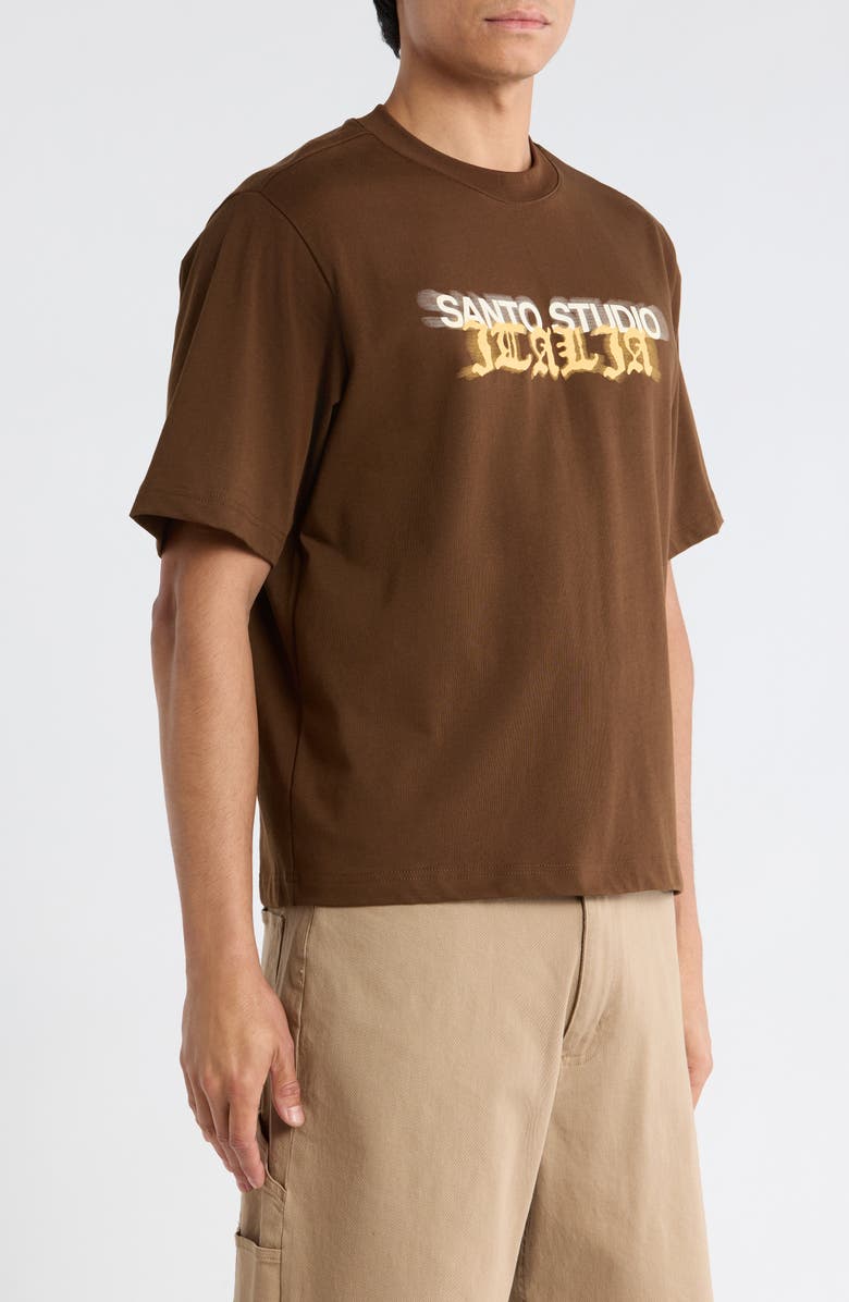 SANTO STUDIO Italia Drappo Boxy Fit Cotton Graphic T-Shirt, Alternate, color, Brown