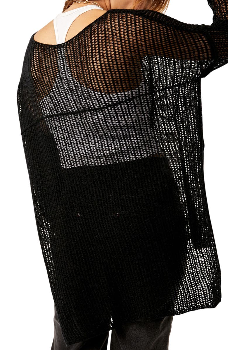 Free People Wednesday Open Knit Cashmere Sweater, Alternate, color, 