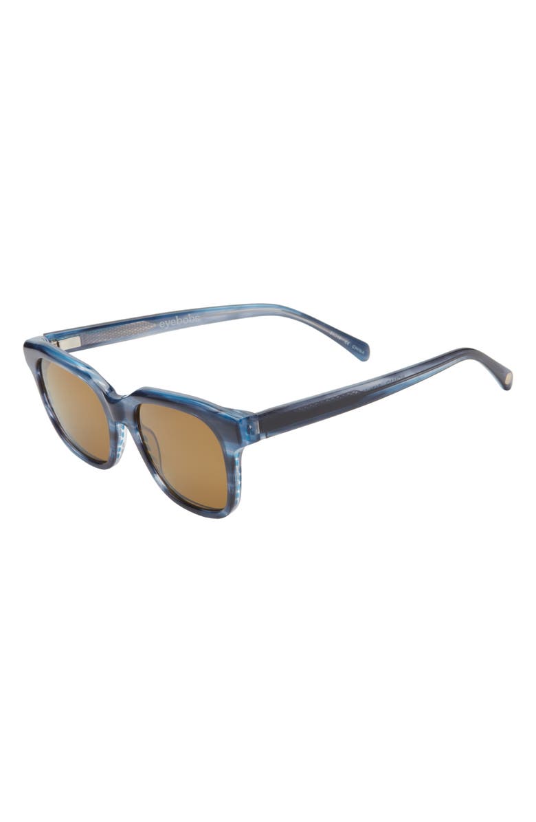 eyebobs Nomad 50mm Polarized Square Sunglasses, Alternate, color, Ocean Blue/ Polarized Brown