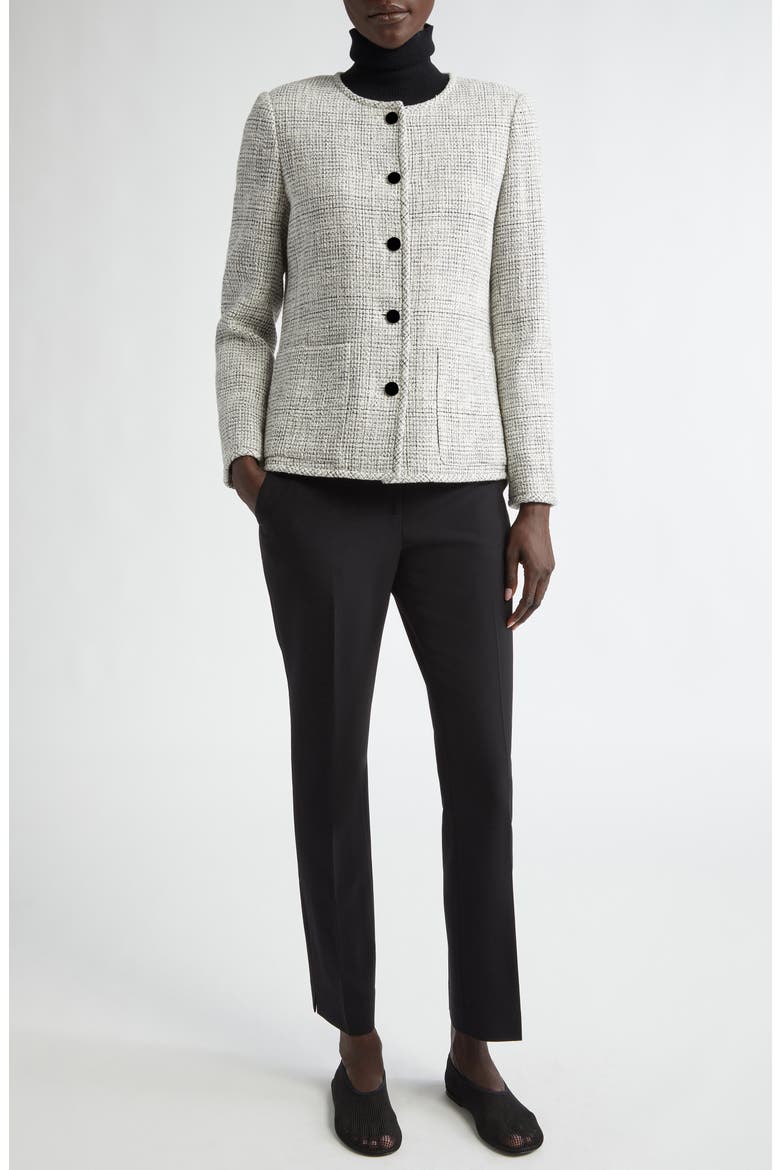Manhattan Stretch Wool Cigarette Pants, Alternate, color, BLACK