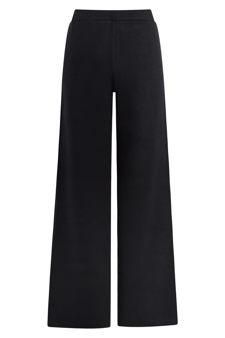 Fatigue Sisters Cotton & Cashmere Wide Leg Sweater Pants, Alternate, color, BLACK