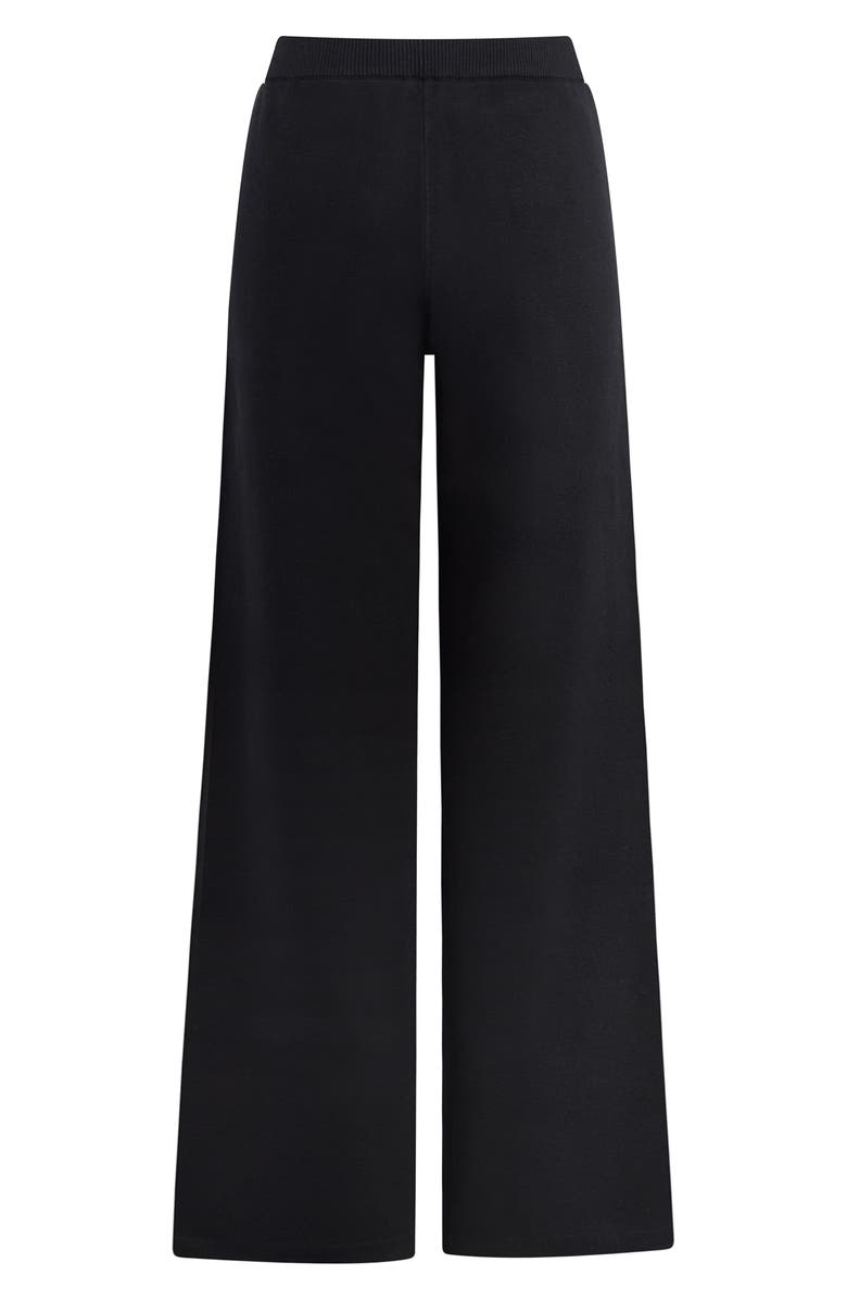 Favorite Daughter Fatigue Sisters Cotton & Cashmere Wide Leg Sweater Pants, Alternate, color, Black