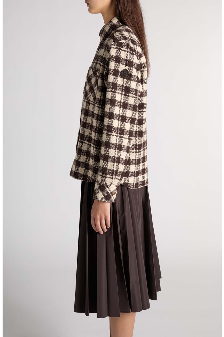 Check Wool Blend Shirt Jacket, Alternate, color, BROWN CHECK