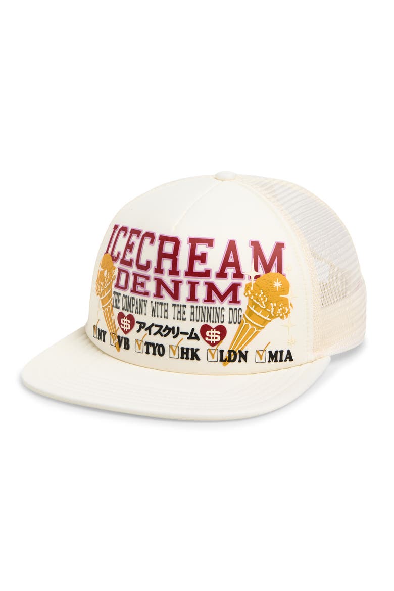 Check List Snapback Trucker Hat, Main, color, ANTIQUE WHITE