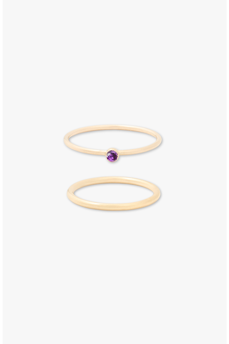February Birthstone 14k Gold Filled Dainty Ring Stacking Set, Main, color, Gold