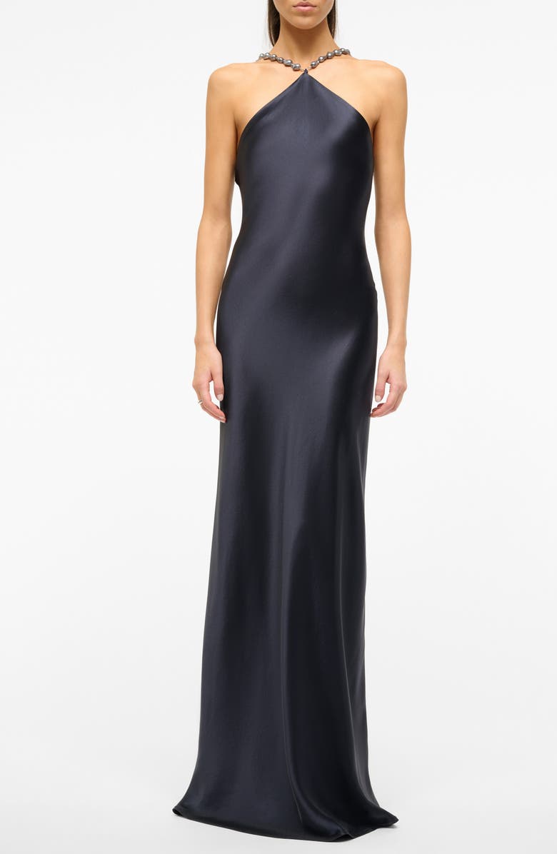 Sabrina Sleeveless Satin Maxi Dress | Dark Cherry