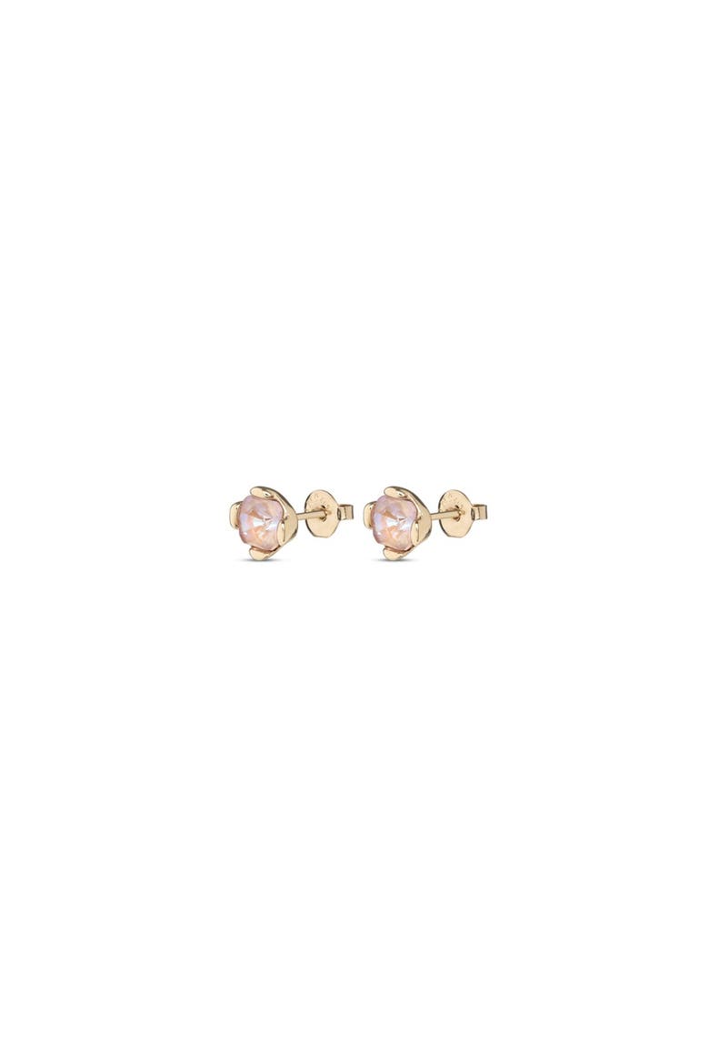 Pink Crystal Stud Earrings, Alternate, color, Gold