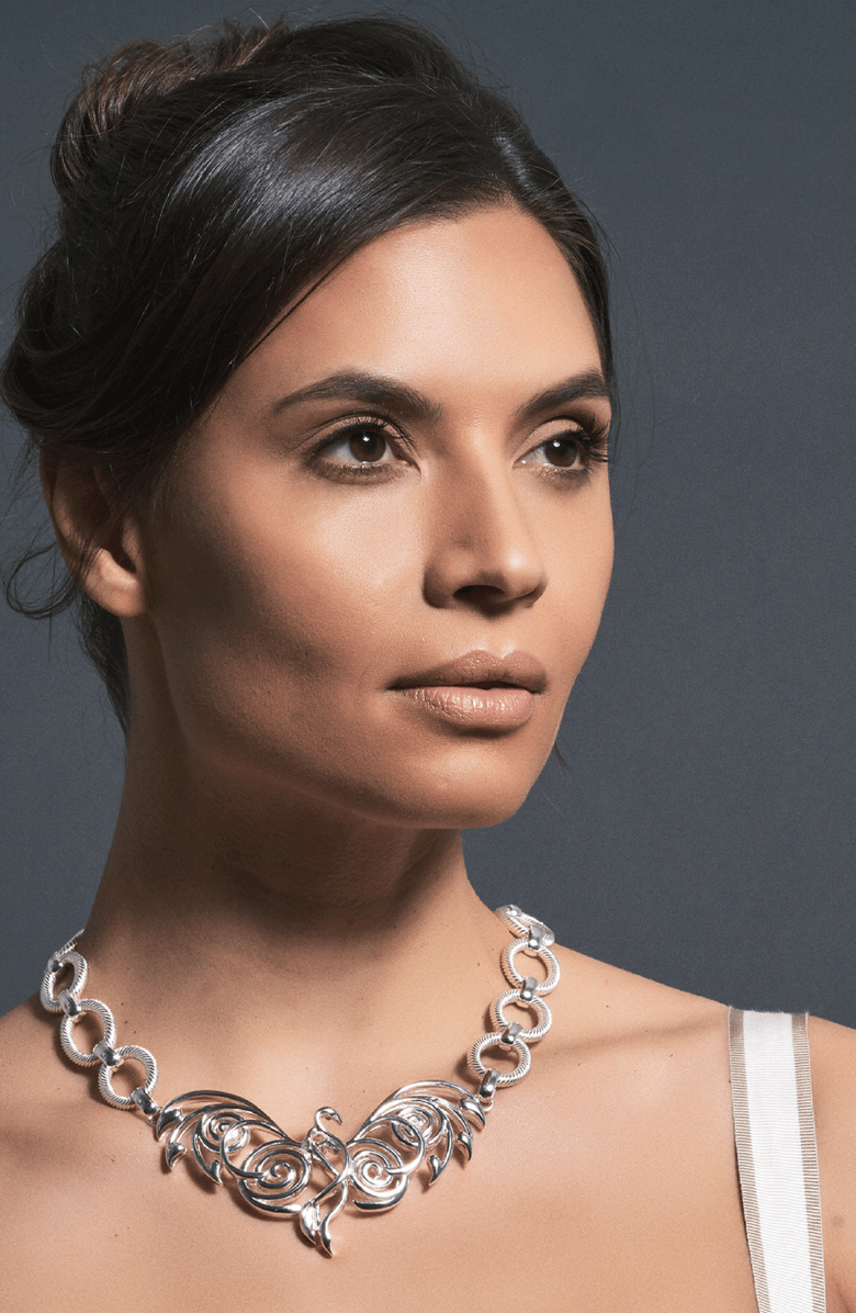 Samantha Siu - New York The Rising Phoenix Necklace, Alternate, color, Silver / Aquamarine