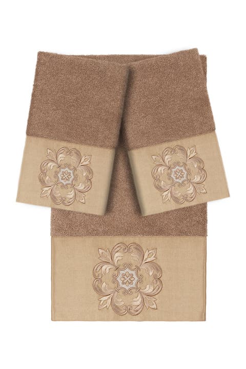 Alyssa 3-Piece Embellished Towel - Latte