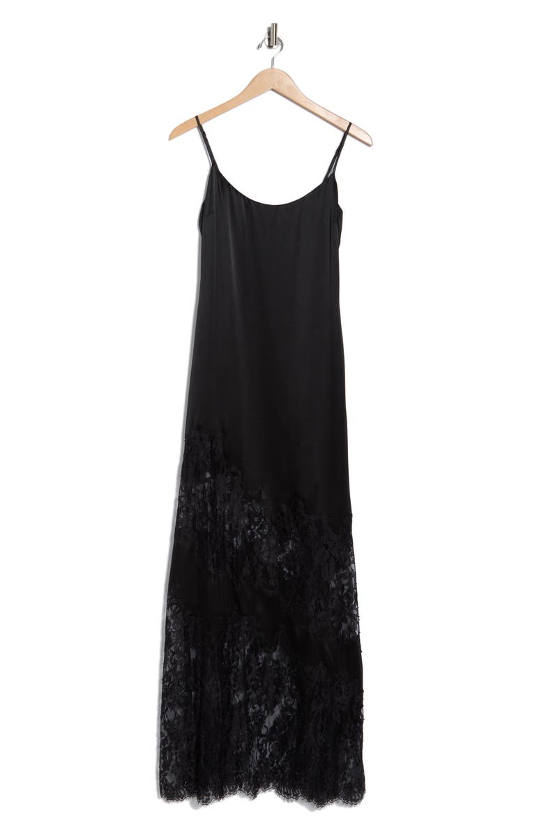 L'AGENCE Silvana Lace Inset Silk Gown, Alternate, color,